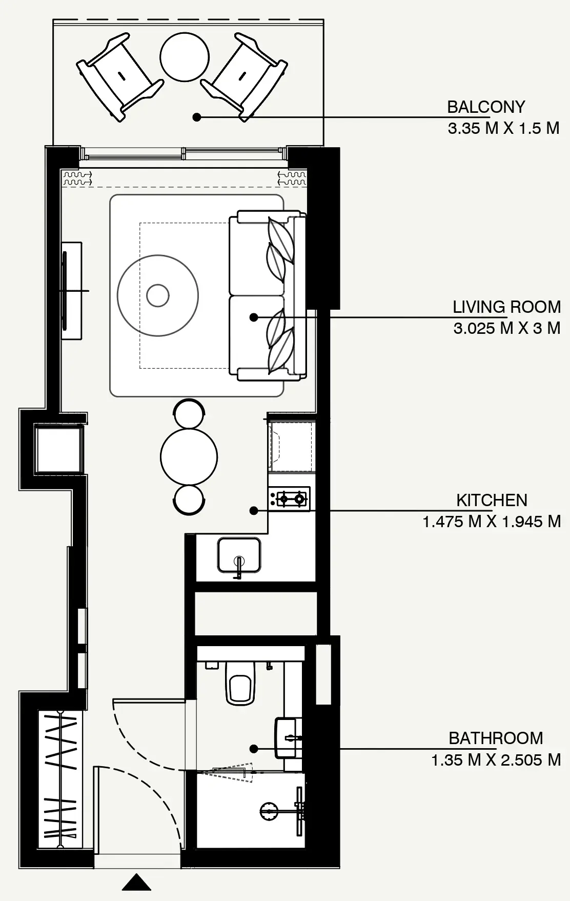 Azizi Venice Studio floor plan, 363 sqft