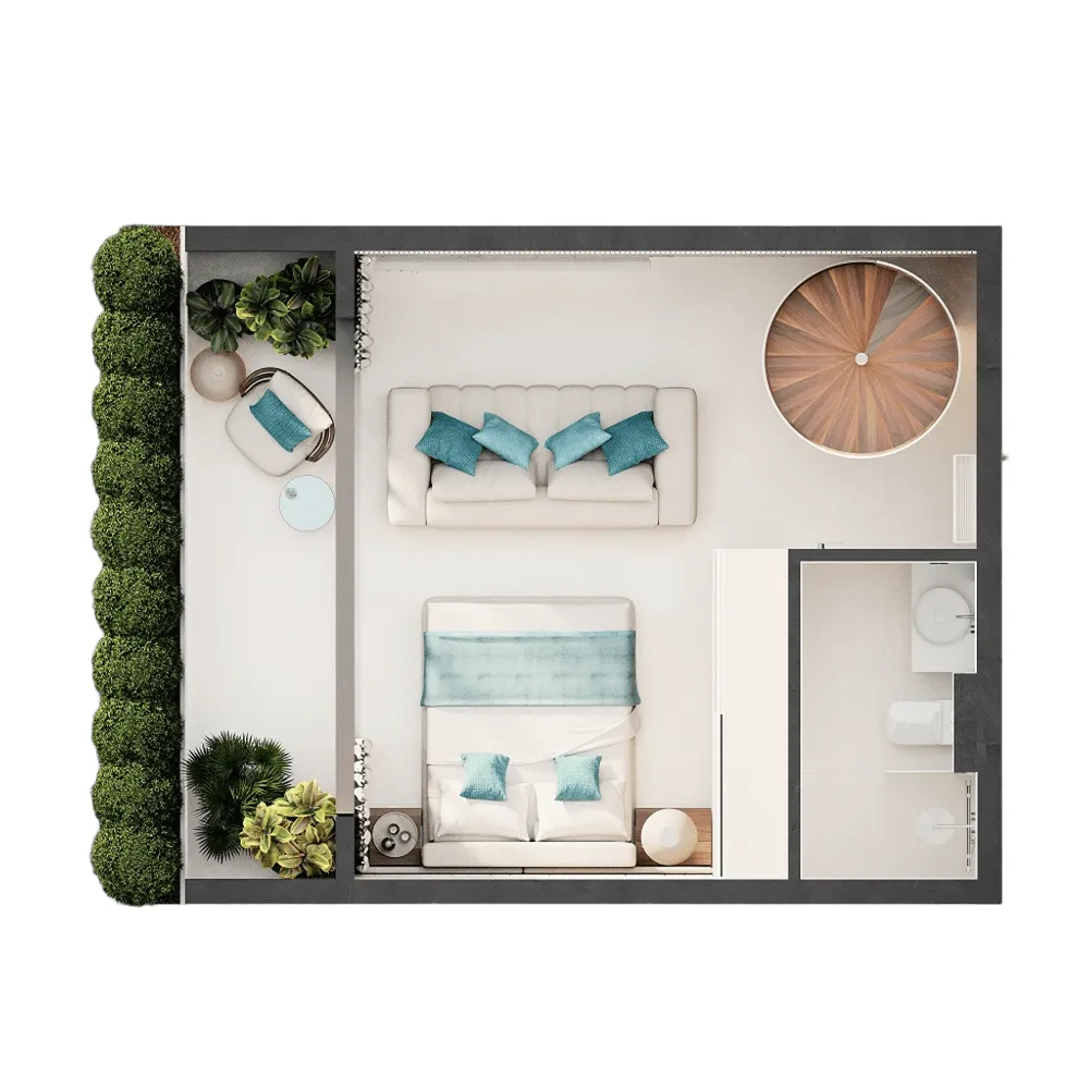 Pandawa Dream Studio floor plan, 269 – 344 sqft