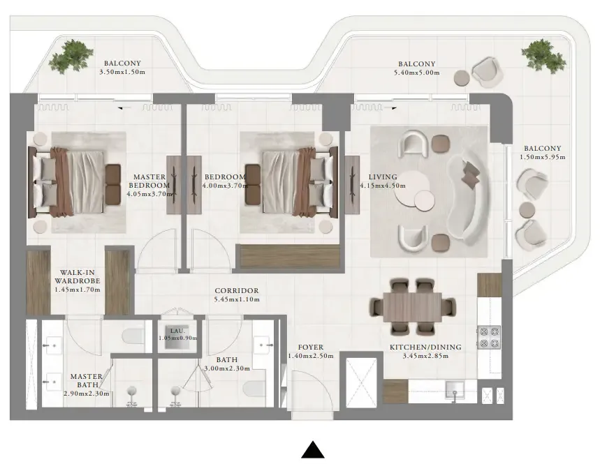 Sera 2 2 bed floor plan, 1,320 sqft