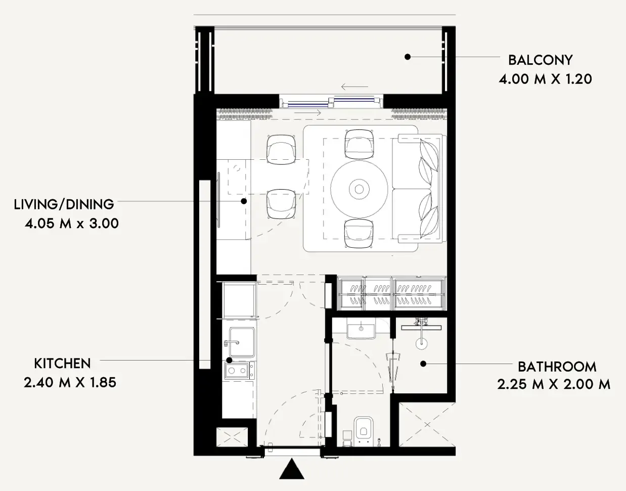 Azizi Lina Studio floor plan, 327 sqft