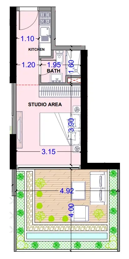 Celesto 3 Studio floor plan, 443 – 905 sqft