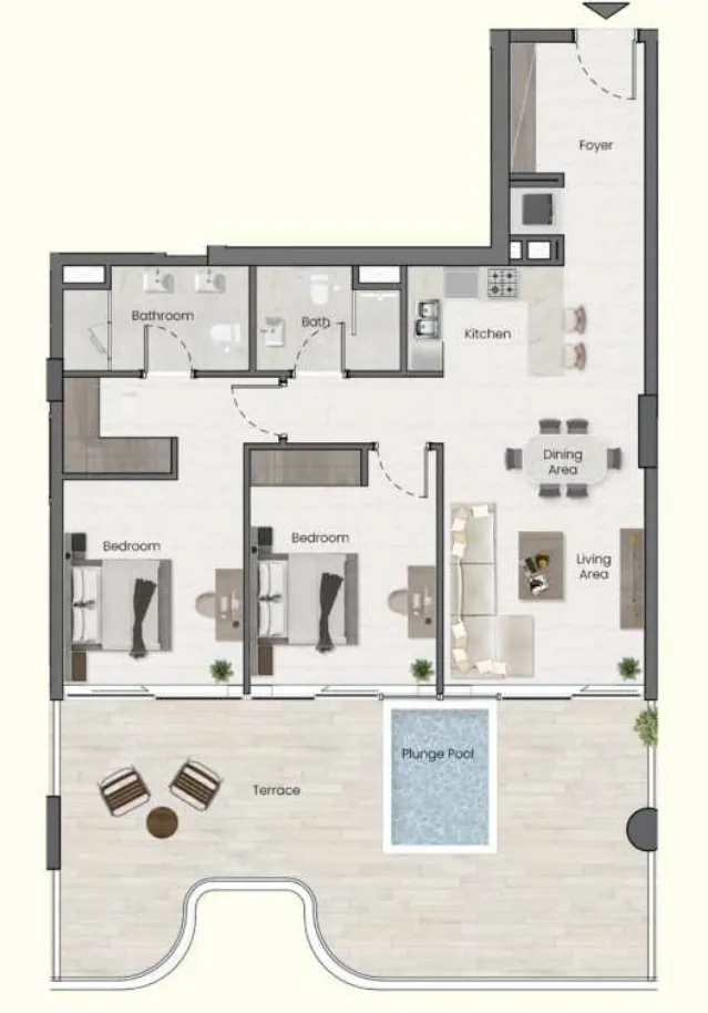 Saddlewood Park 2 bed floor plan, 1,312 sqft