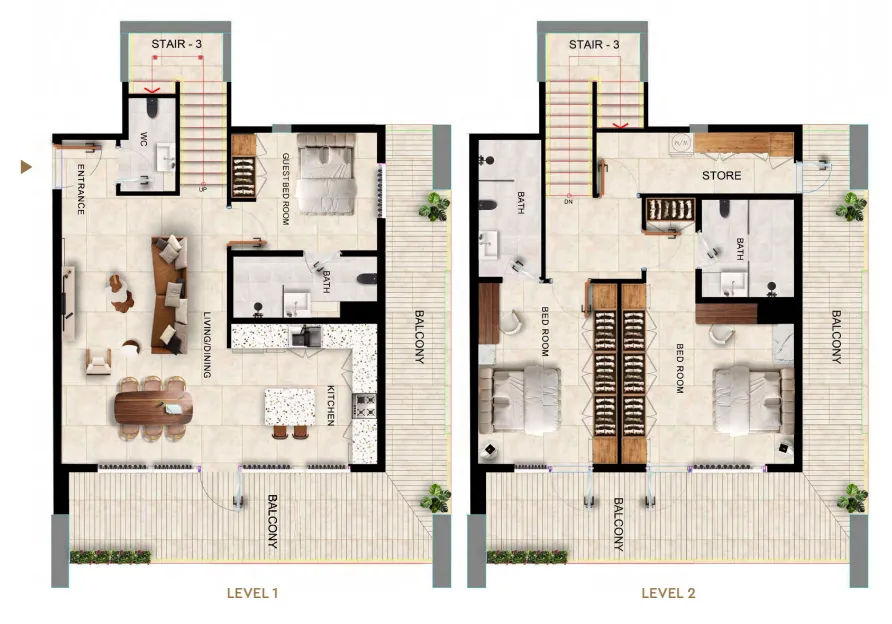 Kingdom Gate 3 bed floor plan, 2,347 sqft