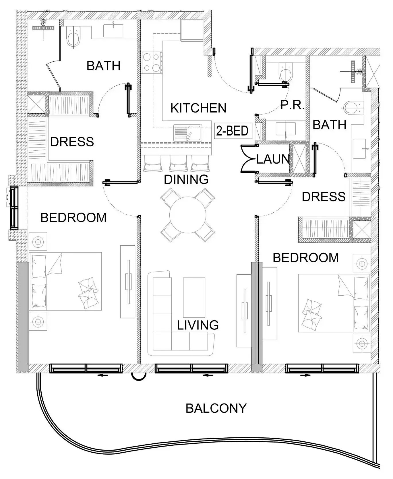 Valencia 2 bed floor plan, 1,161 – 1,163 sqft