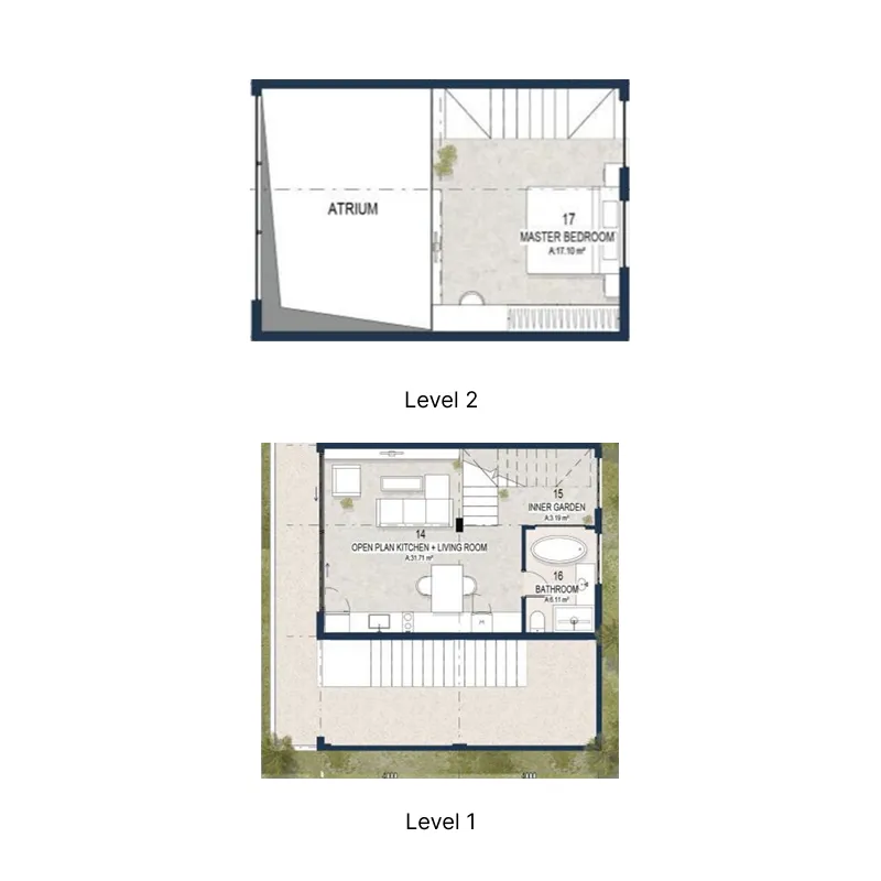 Sekar 1 bed floor plan, 625 sqft