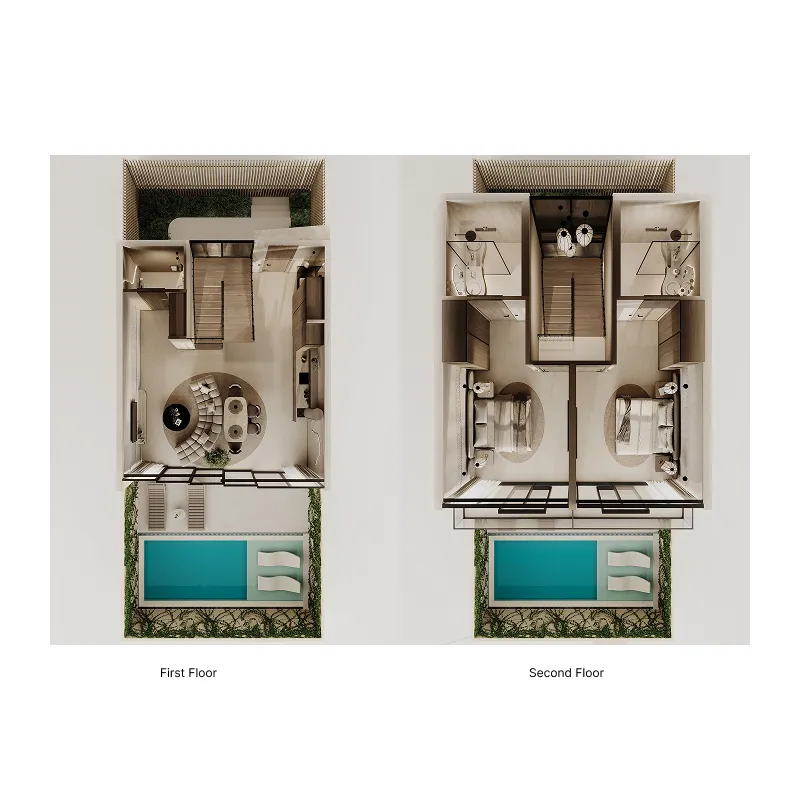 Rise Villas 2 bed floor plan, 1,744 – 1,970 sqft