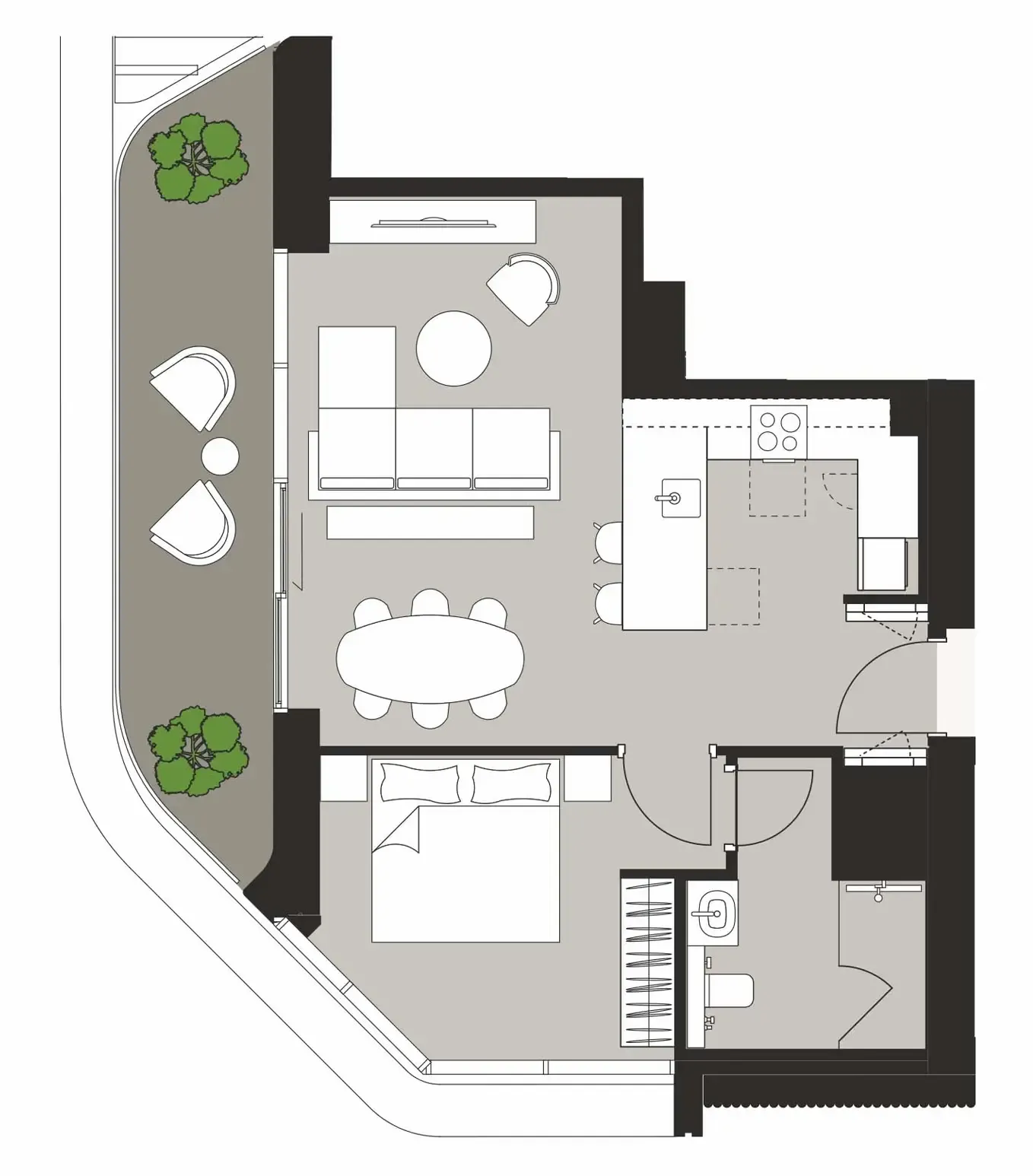Artistry Two Residences 1 bed floor plan, 765 sqft
