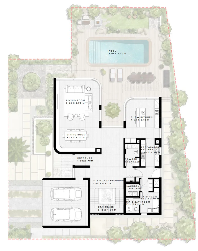 NB Collection 4 bed floor plan, 5,020 sqft