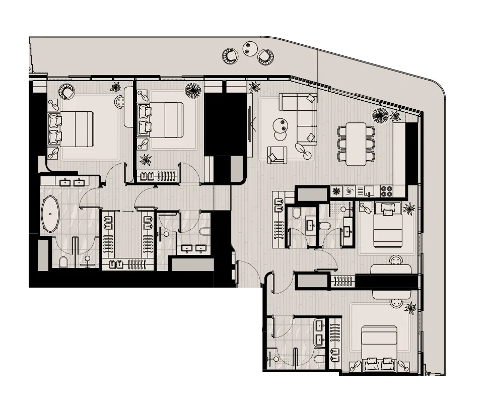 LIV Maritime 4 bed floor plan, 2,704 sqft
