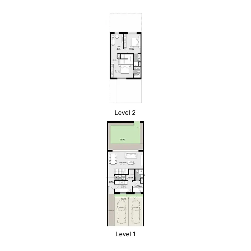 Hayyan 2 bed floor plan, 1,866 – 1,964 sqft