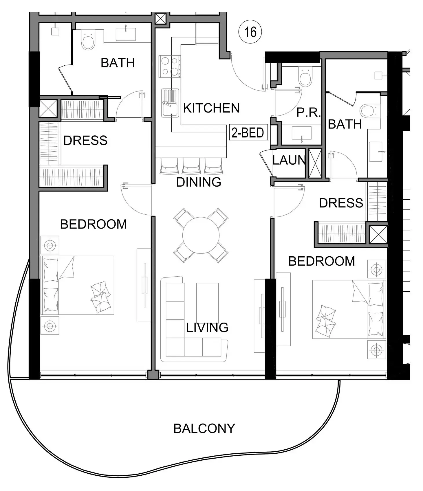 Damac Lagoons Views Phase 3 2 bed floor plan, 1,179 sqft