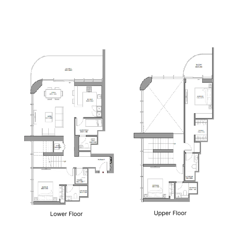 Sobha Aquamont 3 bed floor plan, 2,169 – 2,183 sqft
