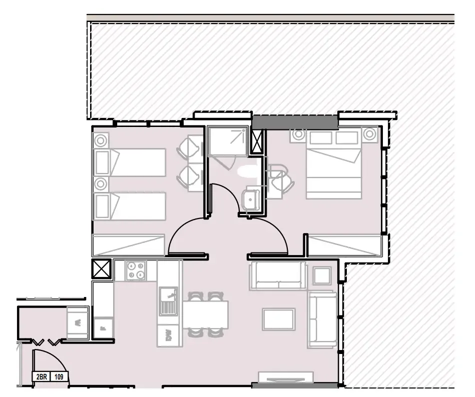 Verdana III 2 bed floor plan, 1,208 sqft