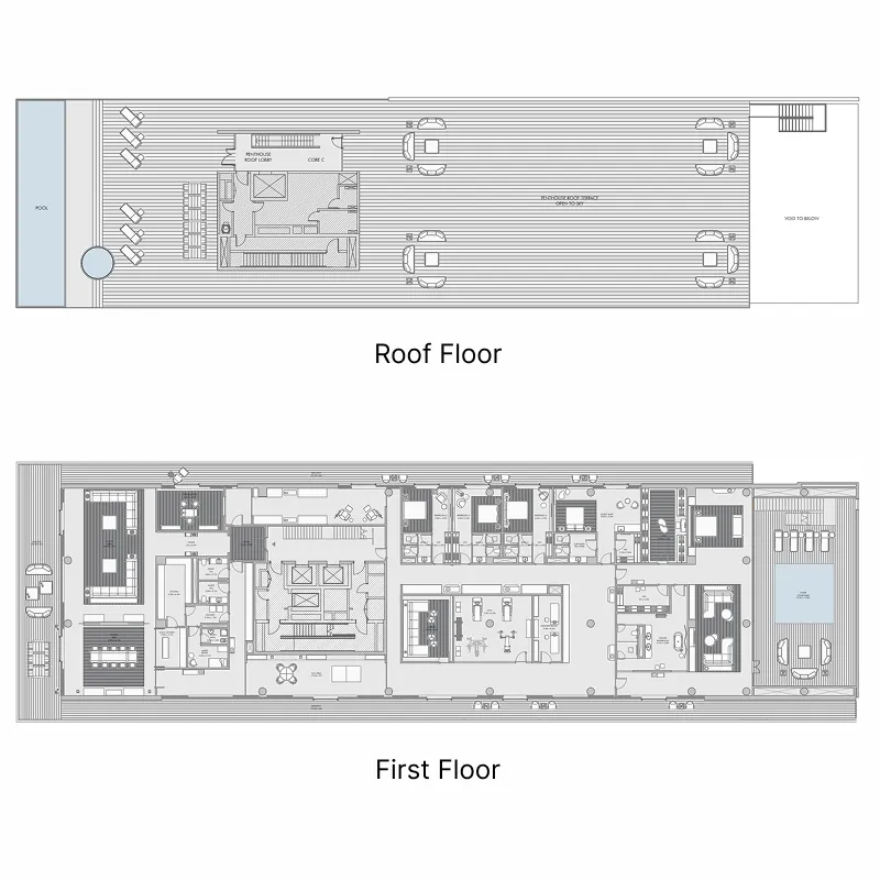 Armani Beach Residence 5 bed floor plan, 31,680 sqft