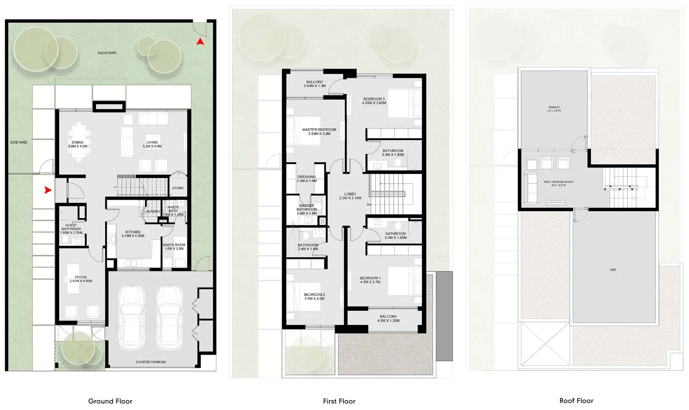 Masaar 3 Dalia 4 bed floor plan, 3,765 sqft