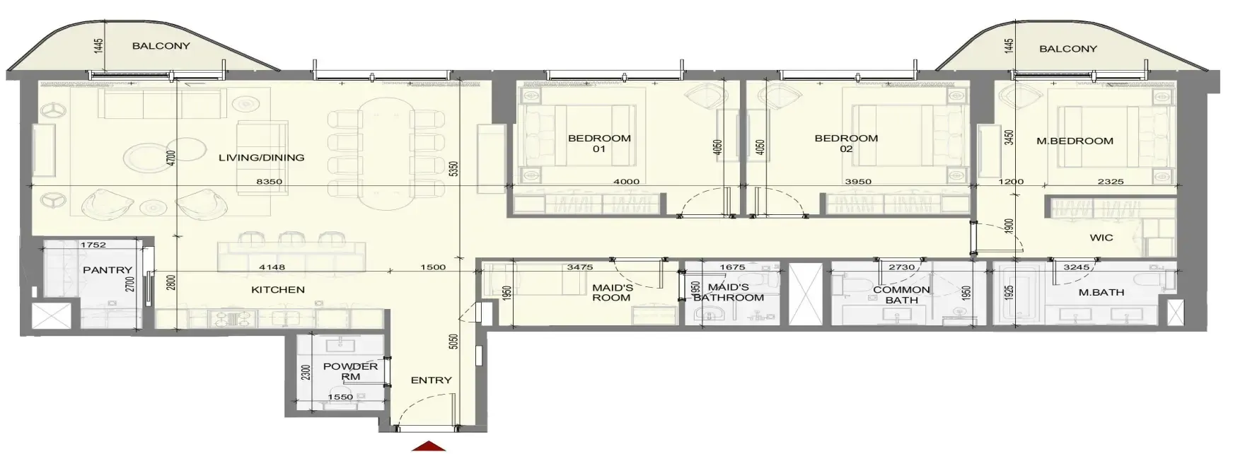Takaya 3 bed floor plan, 1,879 sqft
