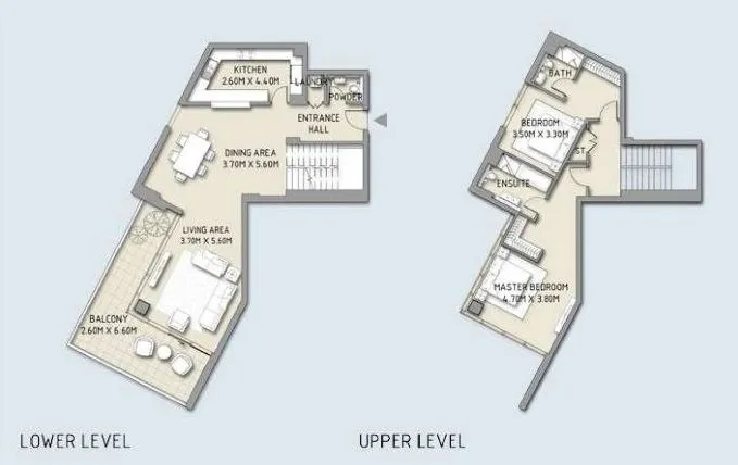 BLVD Crescent 2 bed floor plan, 2,195 sqft