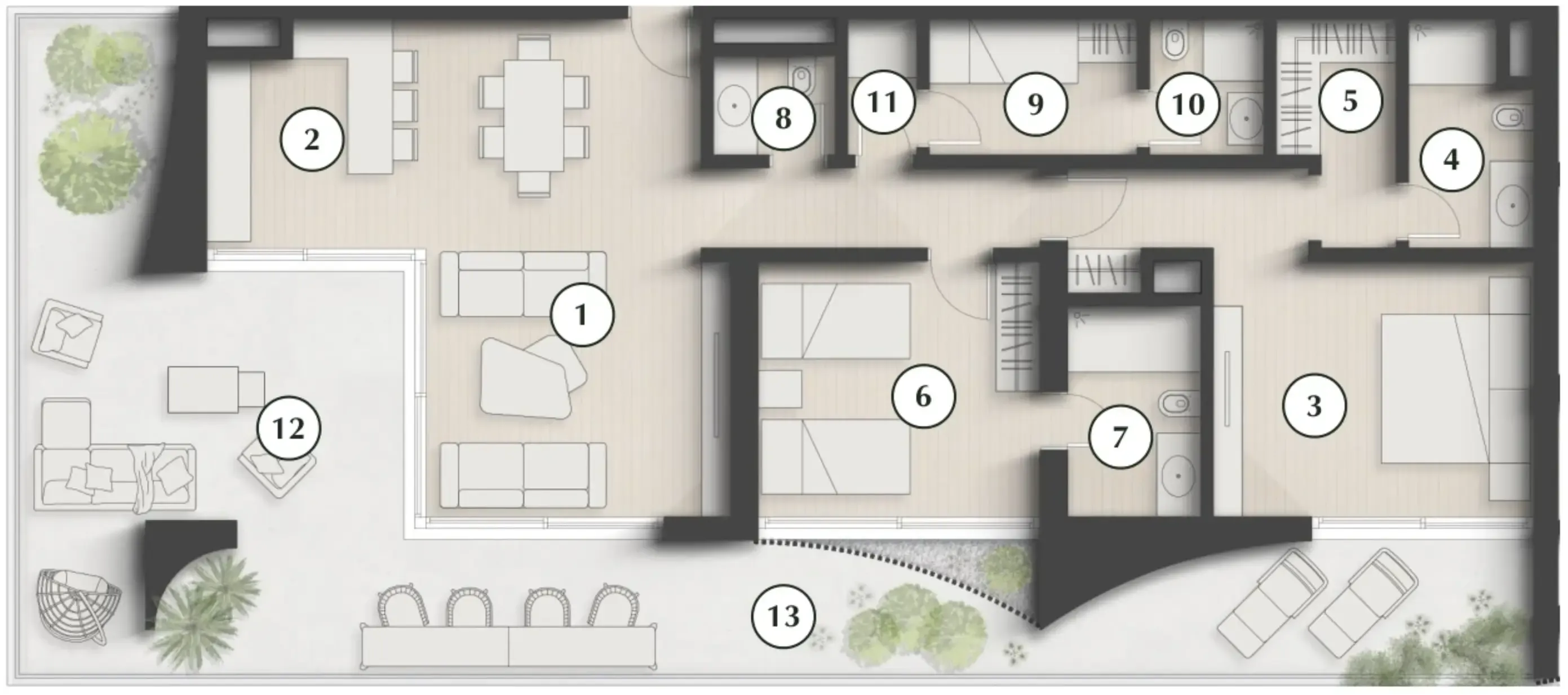 Lunaya Terraces 2 bed floor plan, 2,003 sqft