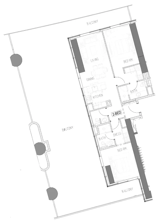 Damac Bay 2 2 bed floor plan, 2,799 sqft