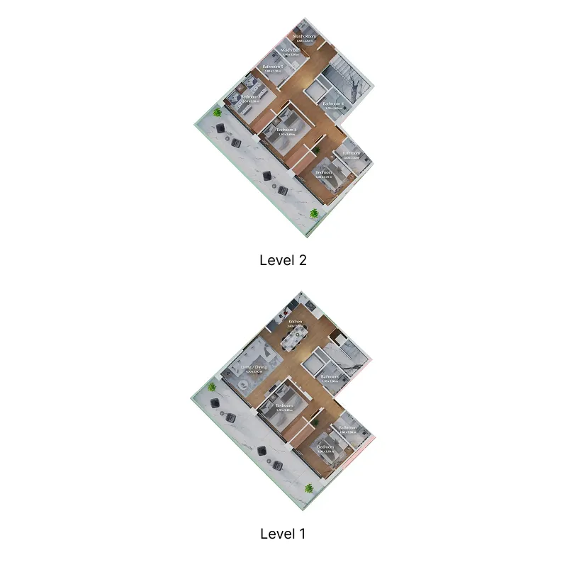 Bab Al Qasr Canal View Residence 22 5 bed floor plan, 2,146 – 2,148 sqft