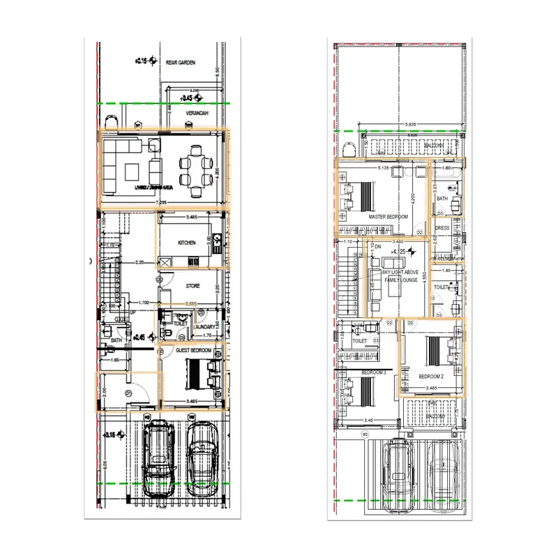 Purvanchal Townhouses 4 bed floor plan, 2,556 sqft