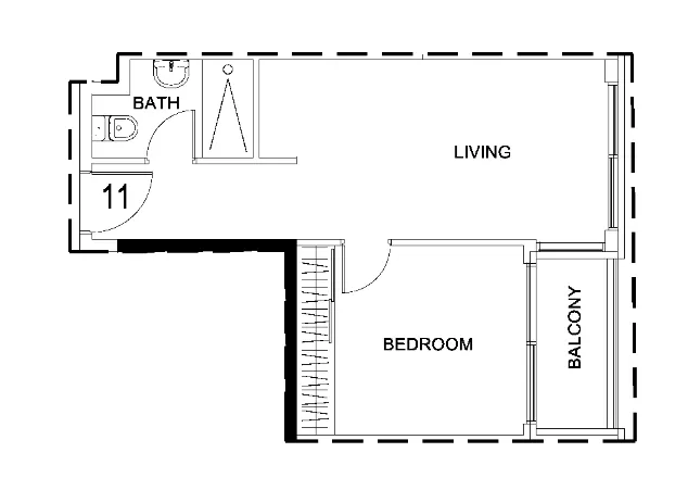 Damac Hills 2 - Hotel Edge by Rotana Studio floor plan, 371 sqft