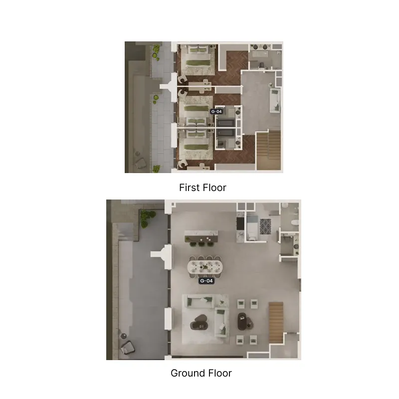 Sama Yas 3 bed floor plan, 3,230 sqft