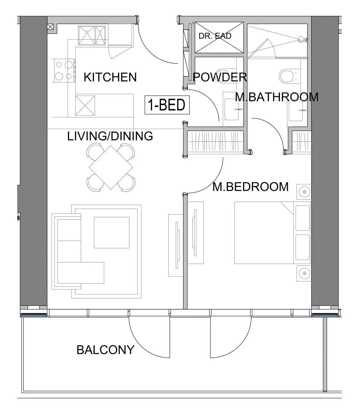 Damac Safa Gate 1 bed floor plan, 765 sqft
