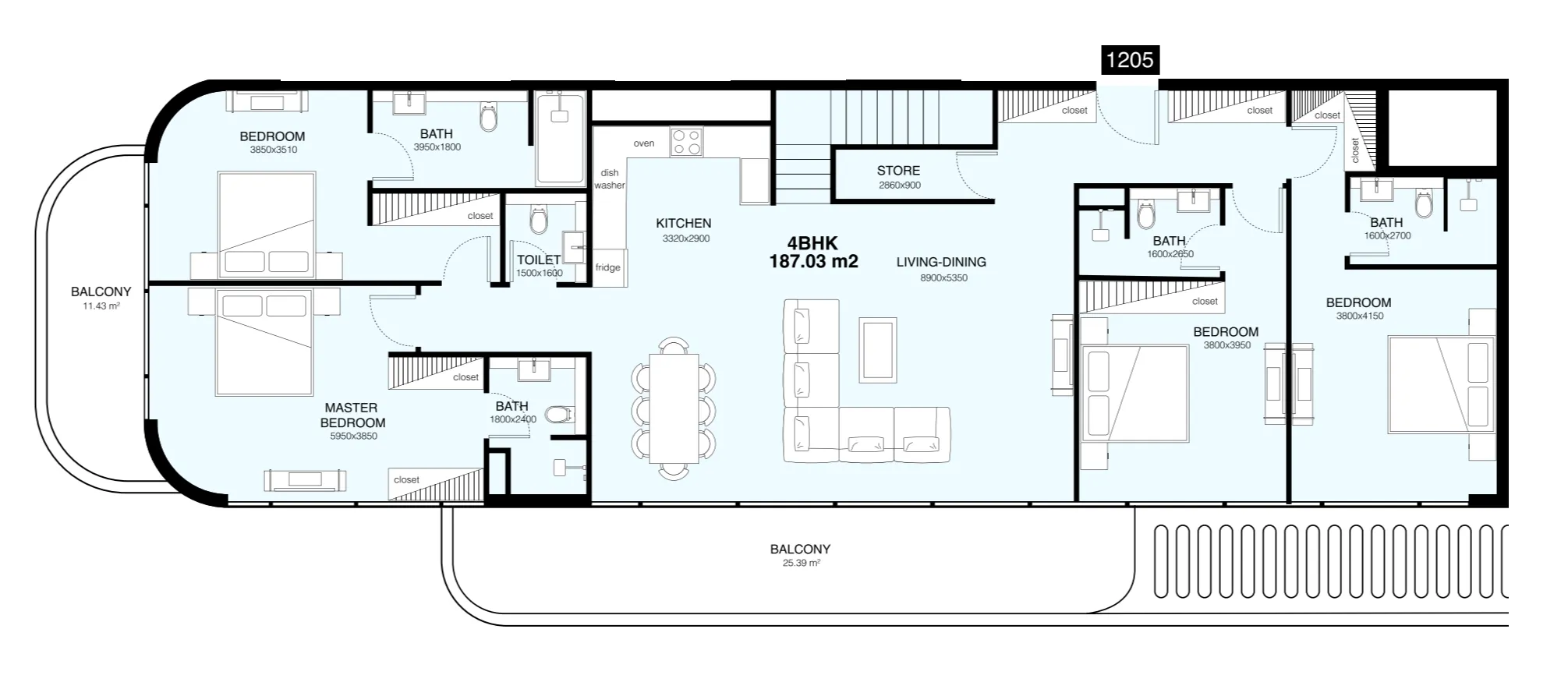 Villa Del Gavi 4 bed floor plan, 3,677 sqft