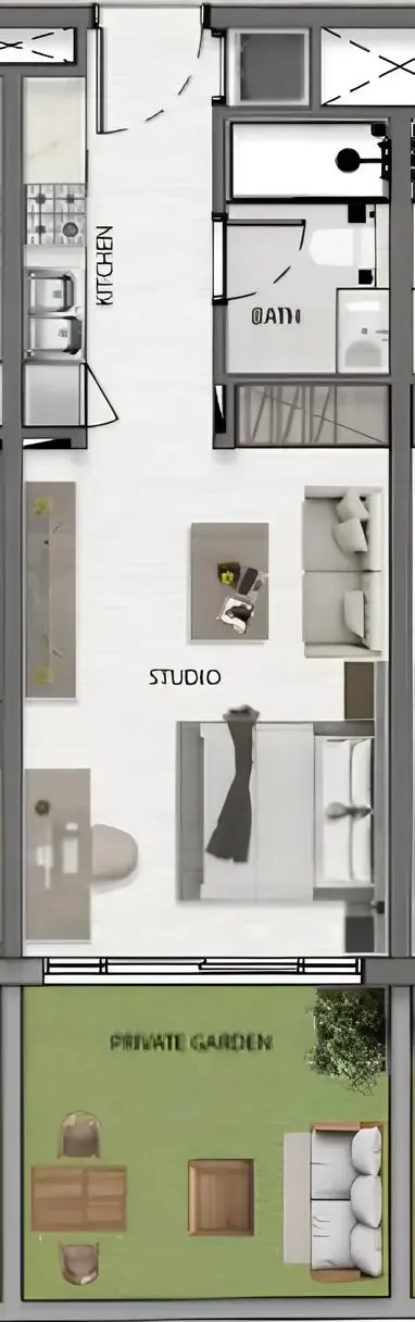 Avana Residences Studio floor plan, 461 – 465 sqft