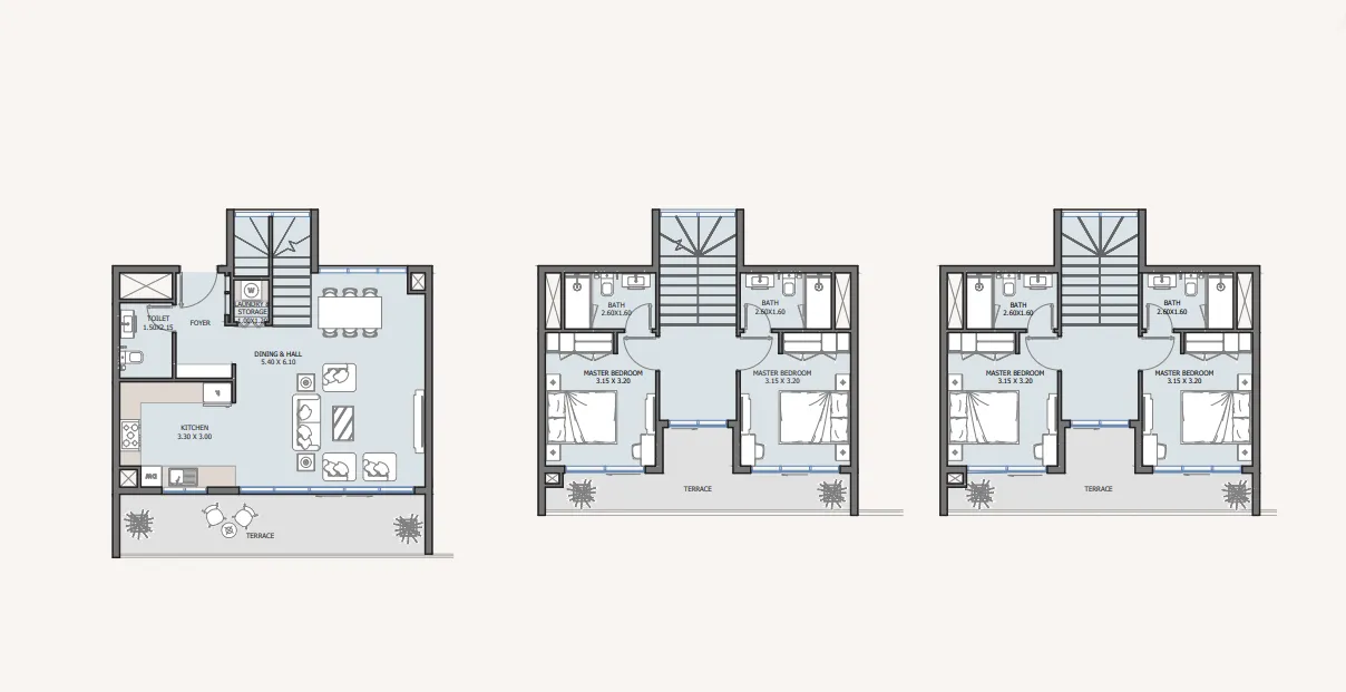 Baia 4 bed floor plan, 2,215 sqft