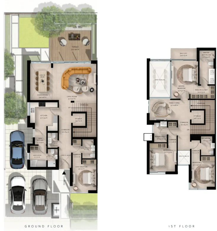 Waada Dubai South 4 bed floor plan, 3,423 sqft