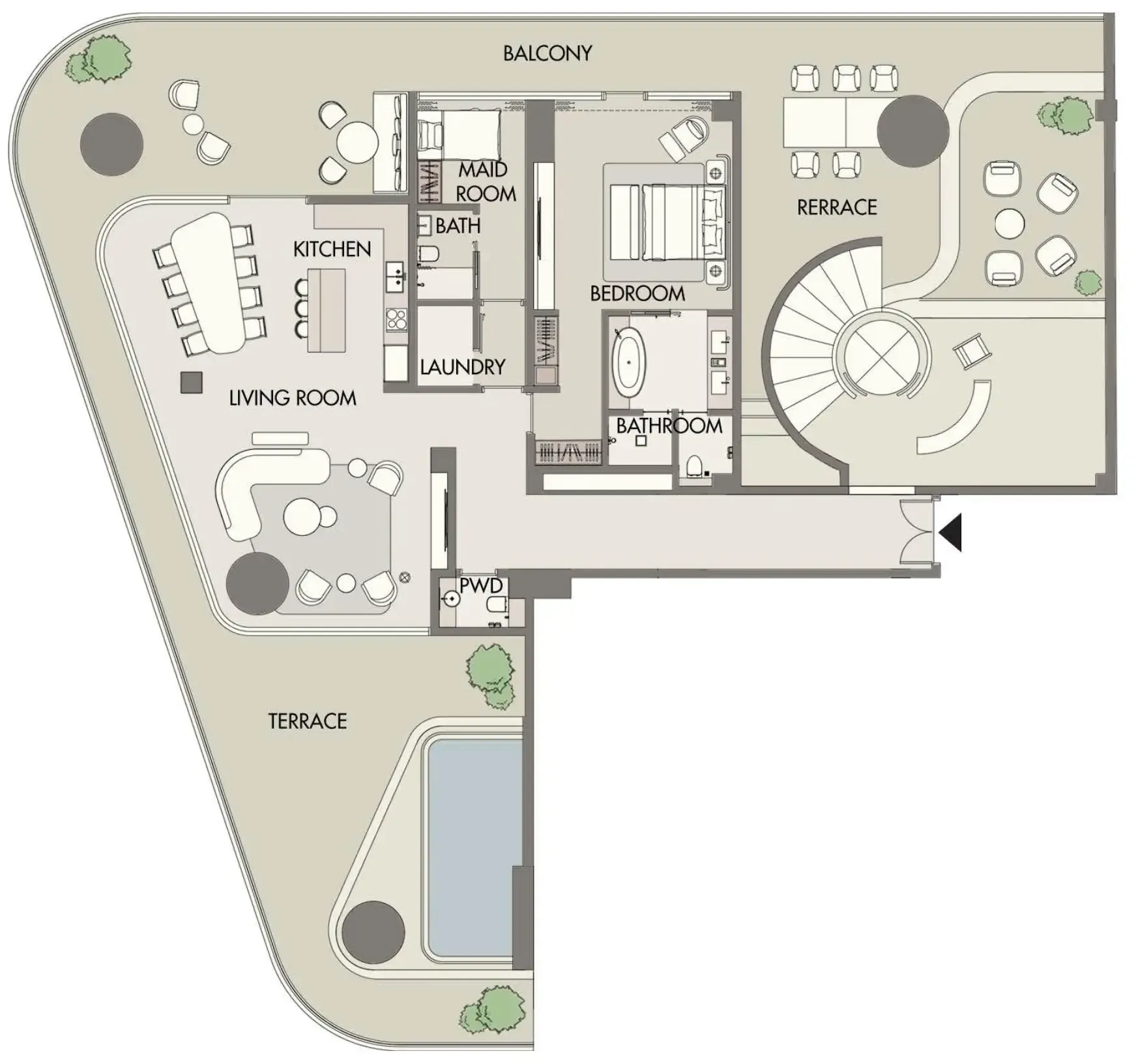 W Hotels and Residences Al Marjan 3 bed floor plan, 6,831 sqft
