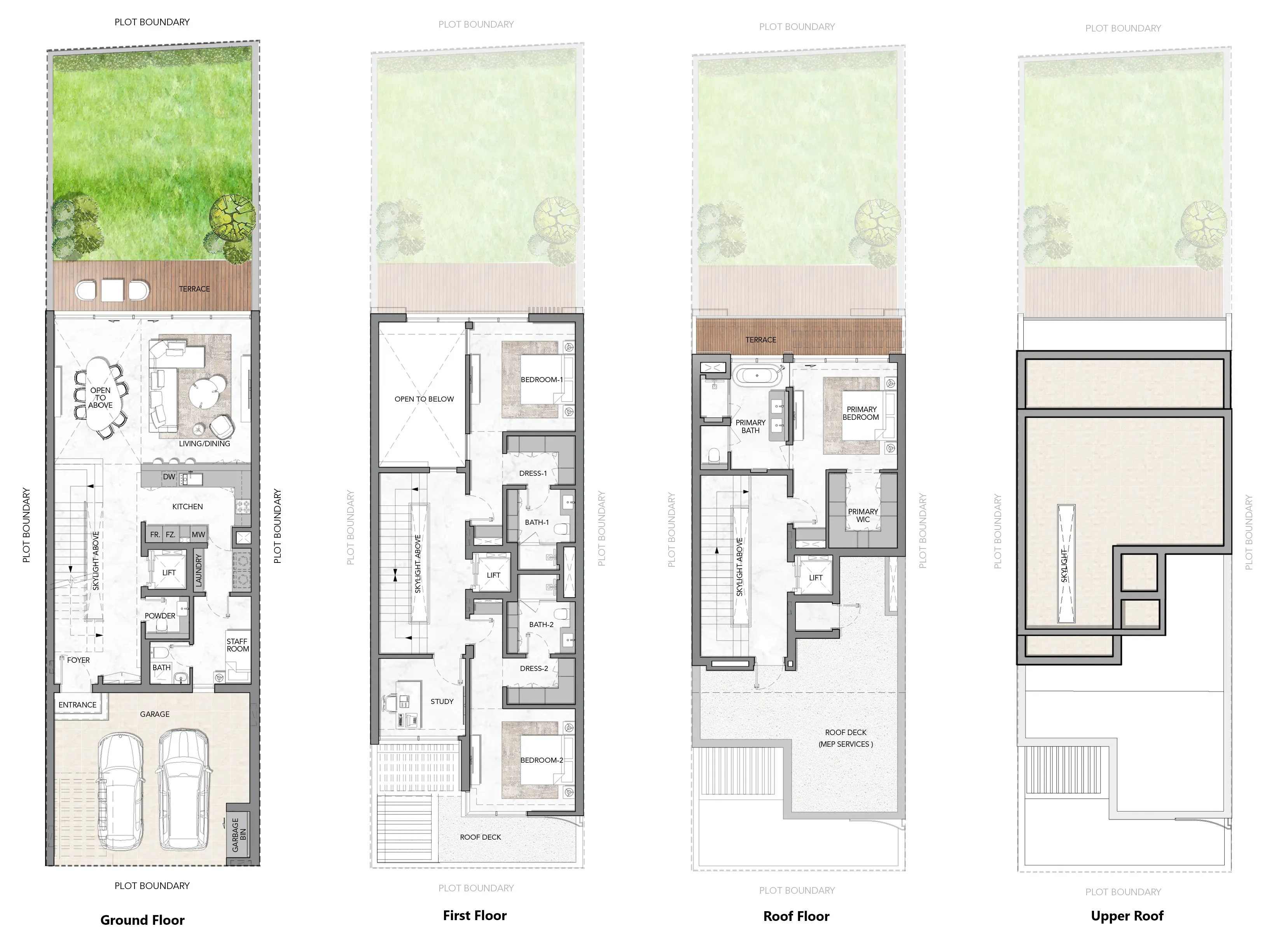 The Watercrest 3 bed floor plan, 2,393 sqft