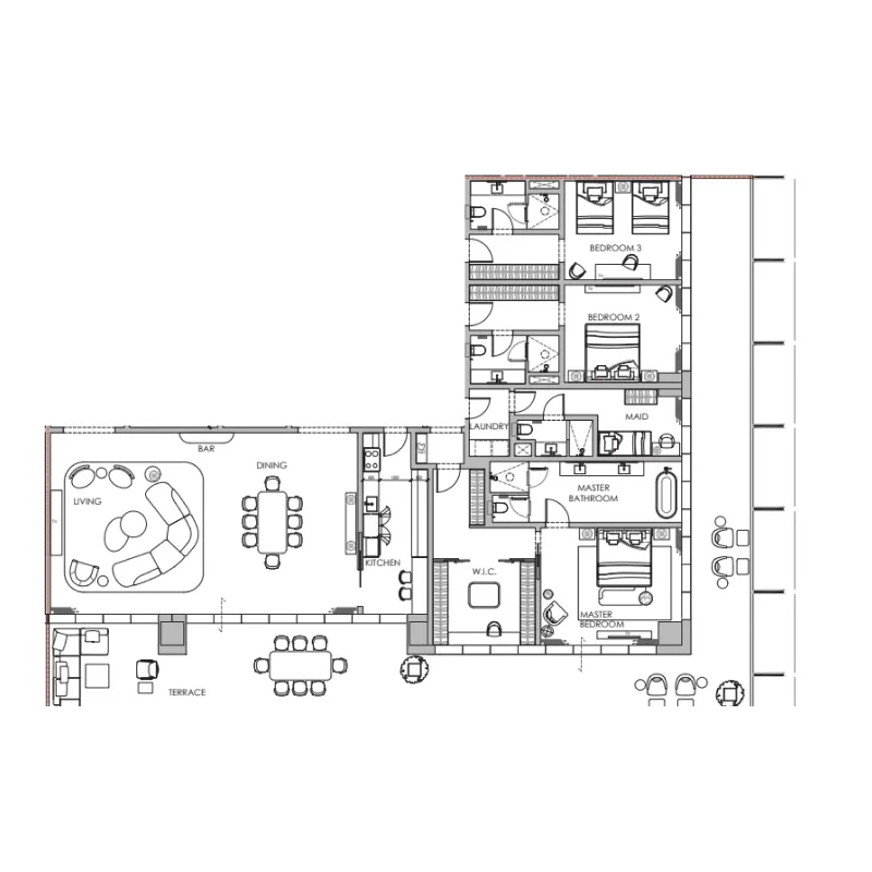 Four Seasons Private Residences DIFC 3 bed floor plan, 4,929 sqft