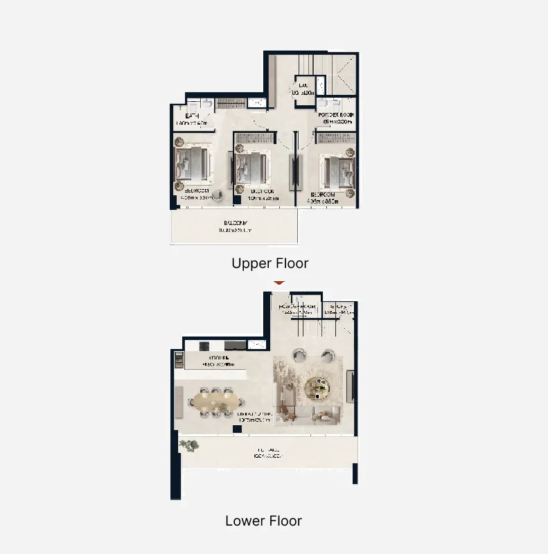 Norah Residence 3 bed floor plan, 2,085 sqft