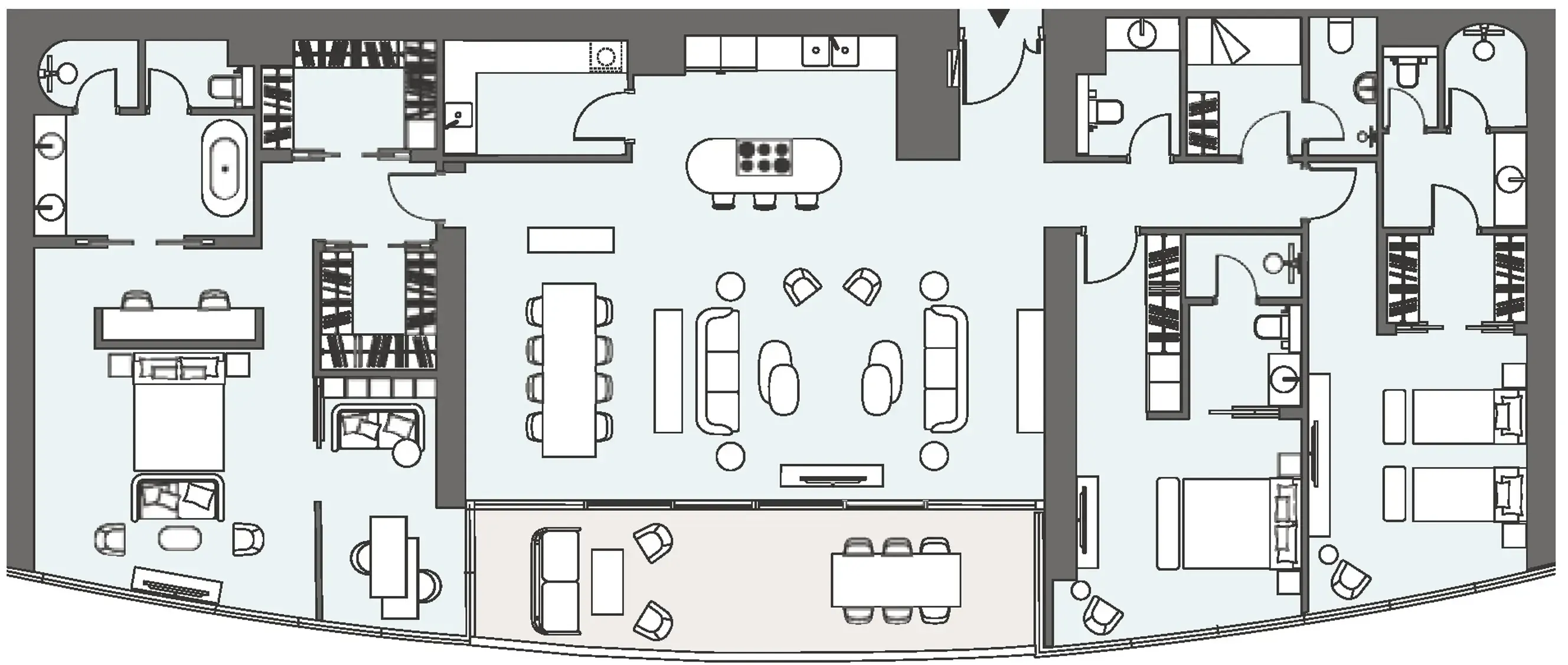 Peninsula Jumeirah living Business Bay 3 bed floor plan, 2,991 sqft