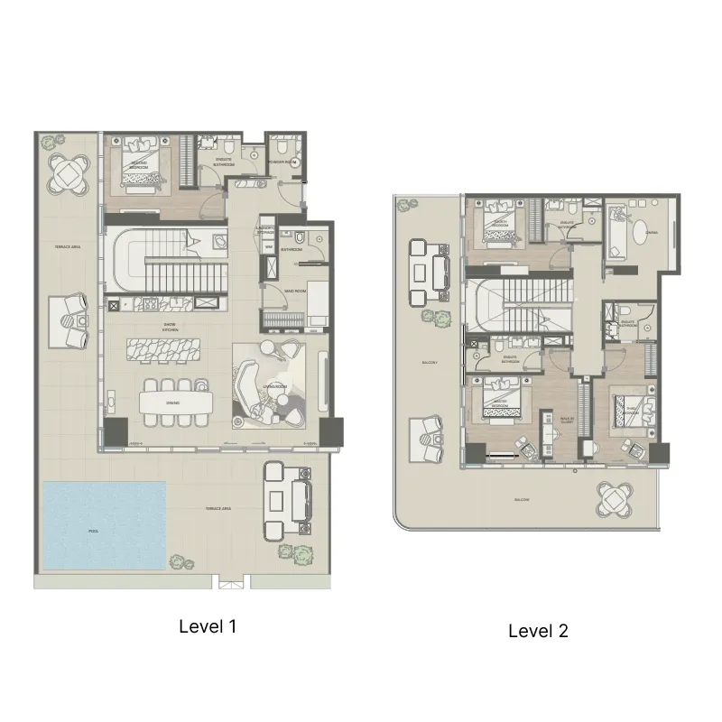 Mondrian Phases 1 and 2 4 bed floor plan, 4,782 sqft