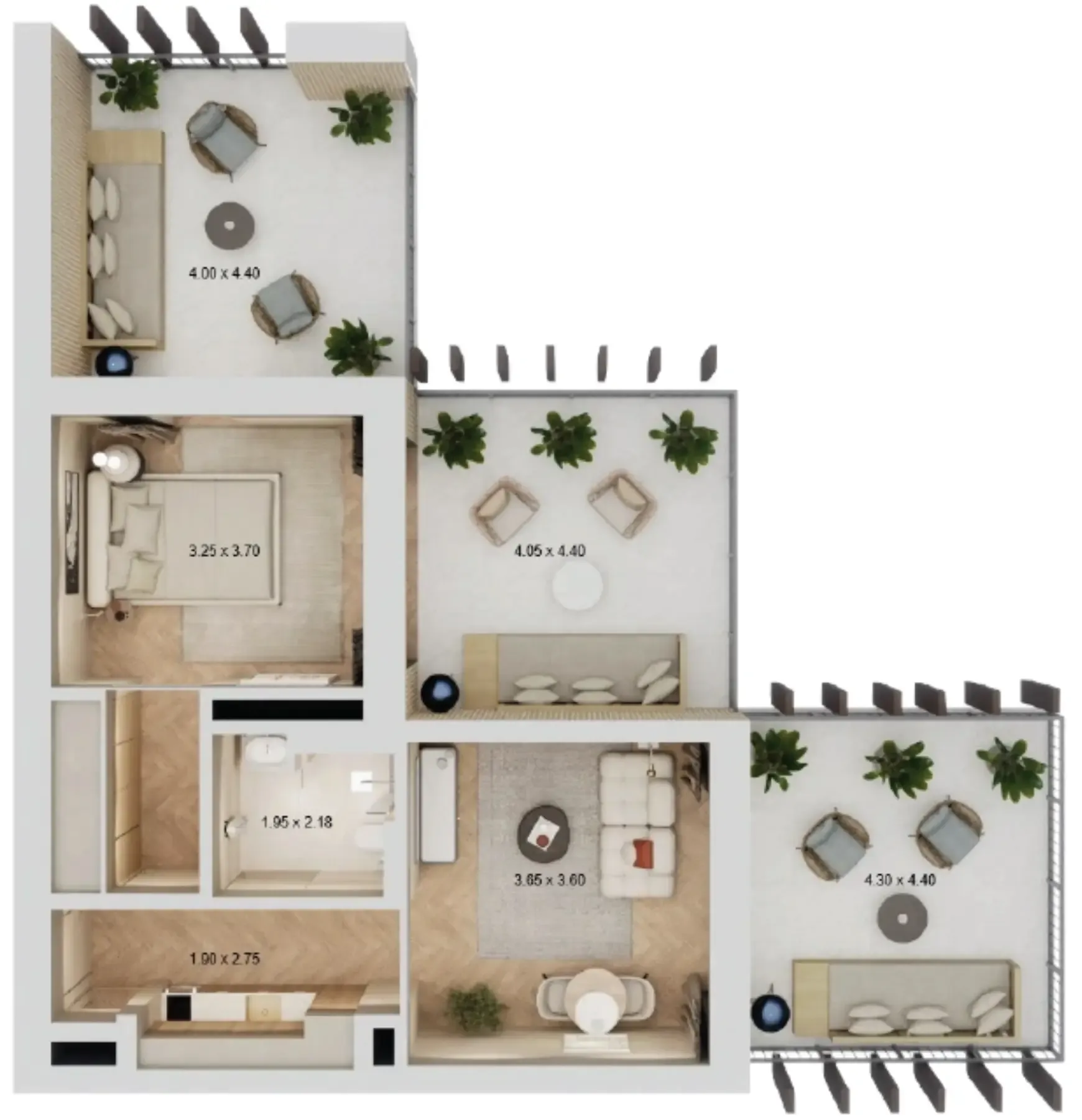 Arisha Terraces 1 bed floor plan, 1,044 sqft