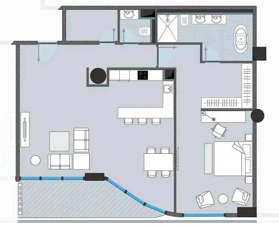 NEXT Coral 1 bed floor plan, 1,416 sqft