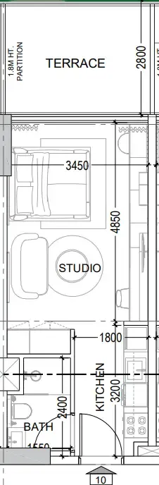Al Haseen Residences 6 Studio floor plan, 432 sqft