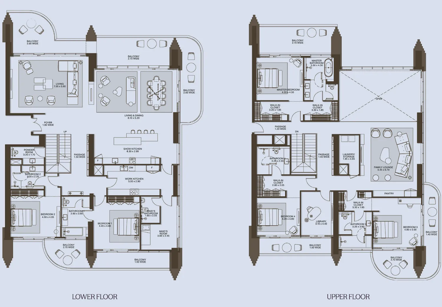 Atelis 5 bed floor plan, 7,278 sqft