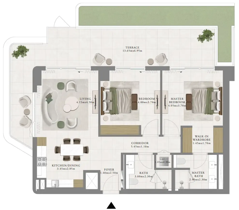 Sera 1 2 bed floor plan, 1,534 sqft