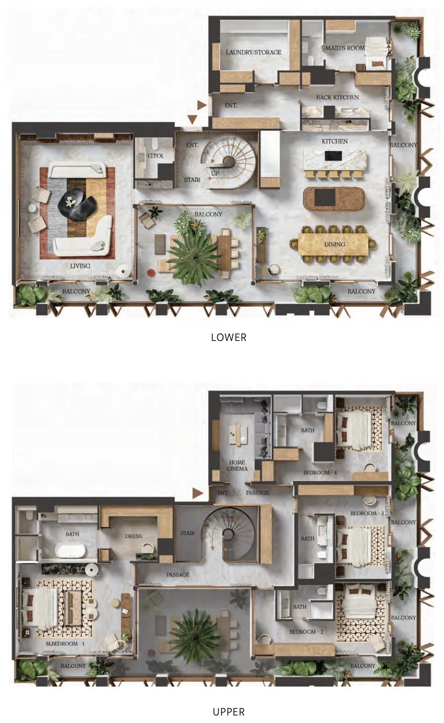 Elire Managed by LUX 4 bed floor plan, 5,362 sqft
