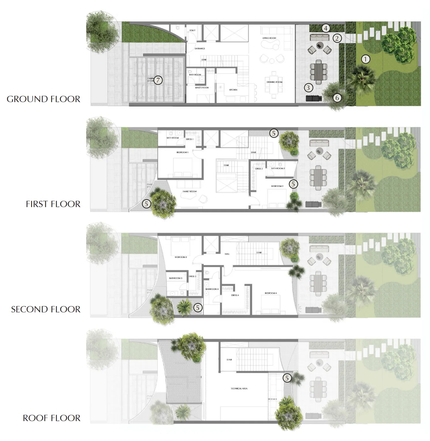 Lunaya 4 bed floor plan, 3,831 – 3,895 sqft