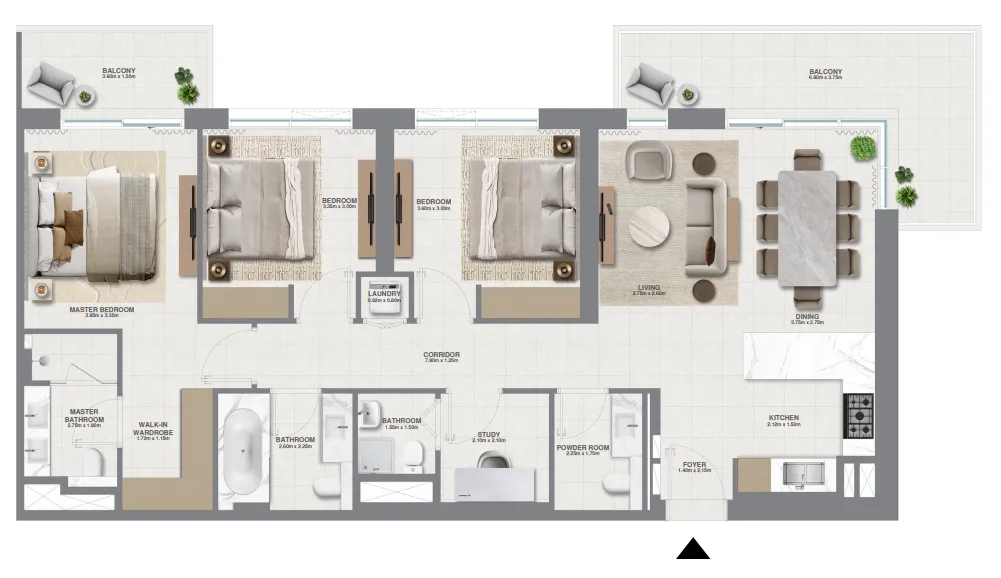 Golf Meadow 3 bed floor plan, 1,570 sqft