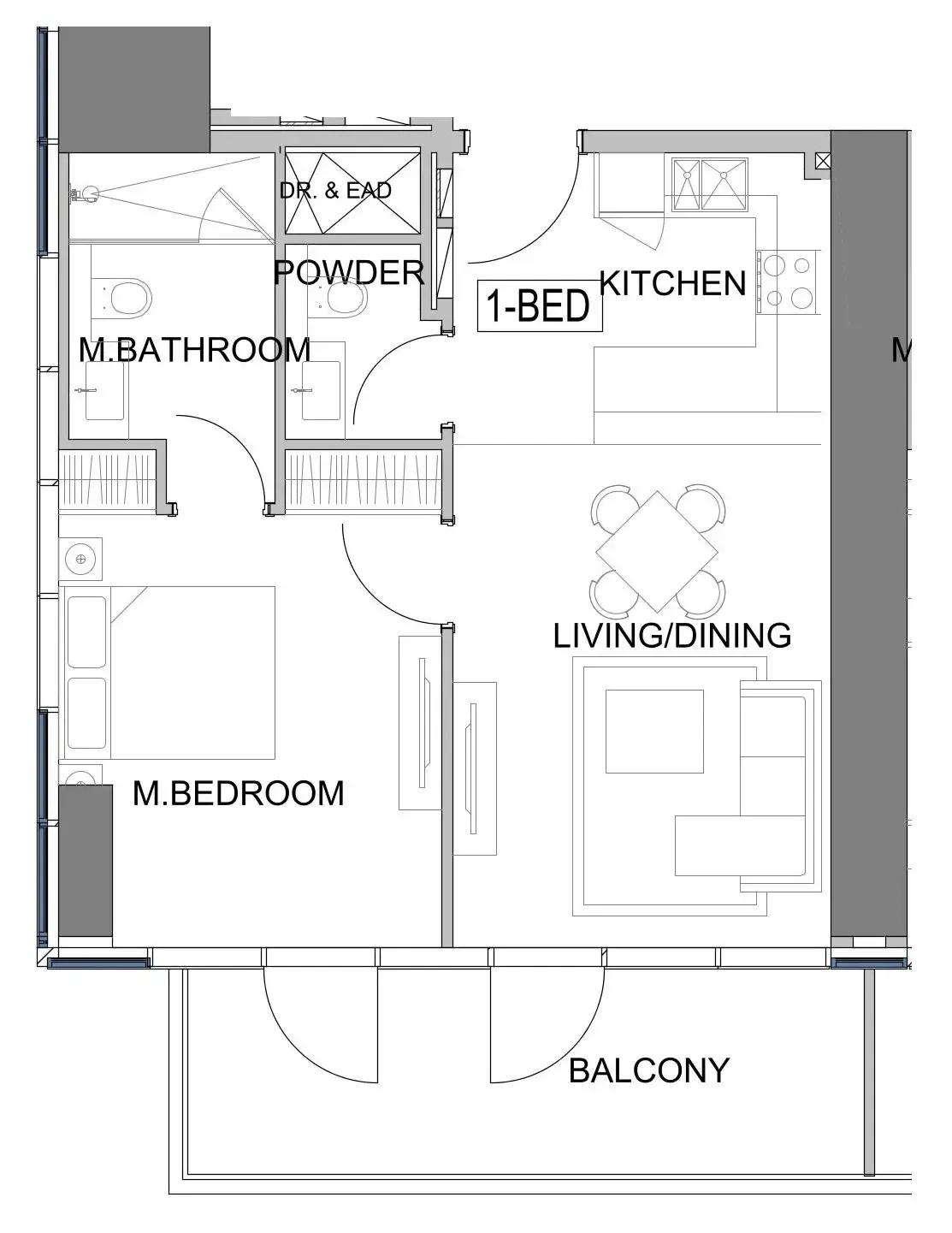 Damac Safa Gate 1 bed floor plan, 757 – 856 sqft