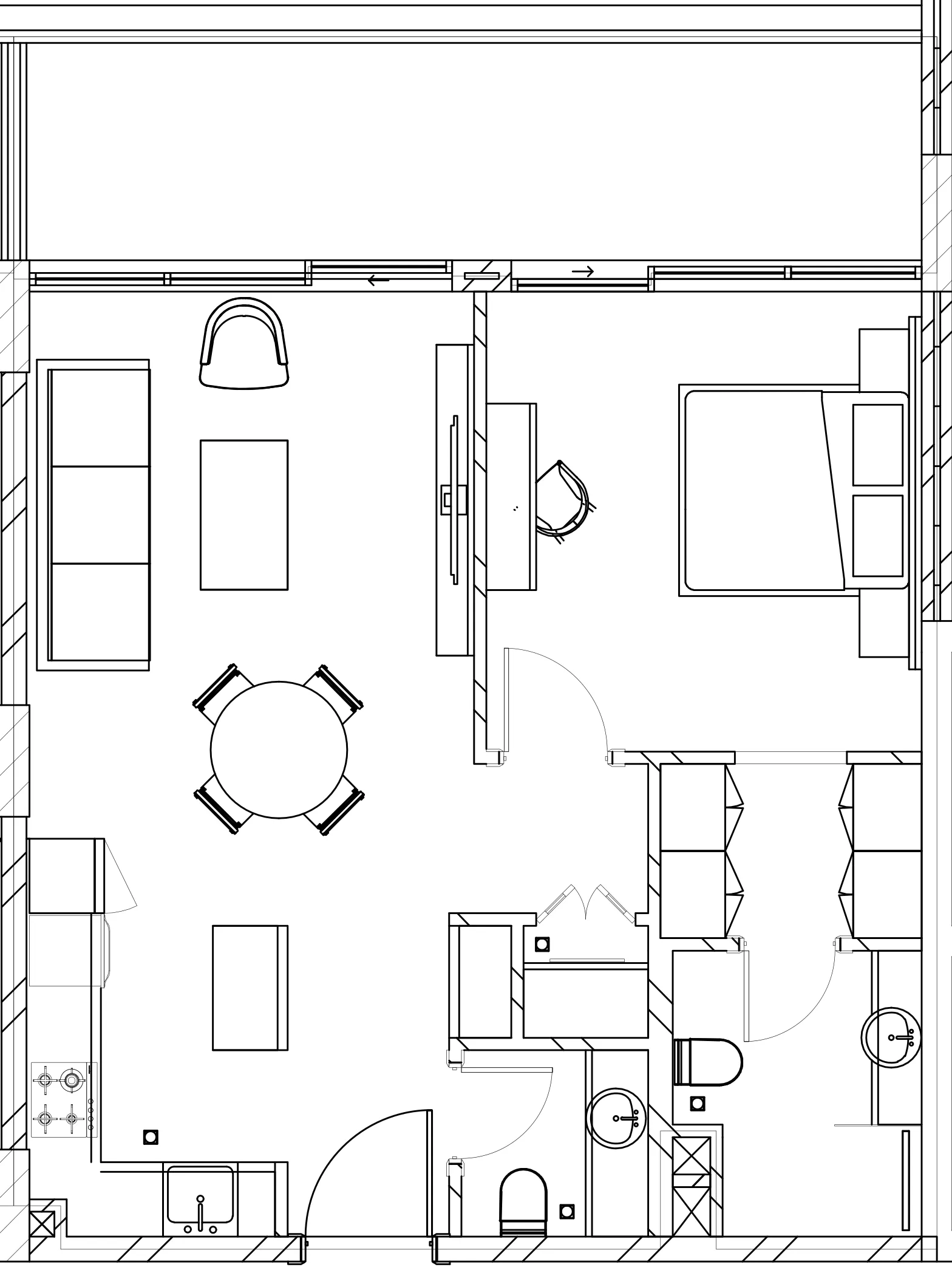 Berkeley Square 1 bed floor plan, 773 sqft