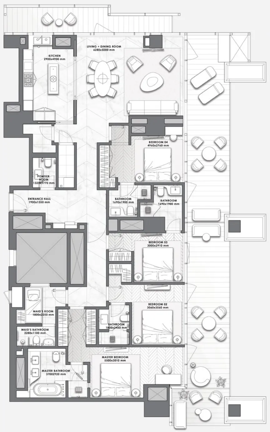 DaVinci 4 bed floor plan, 2,782 sqft