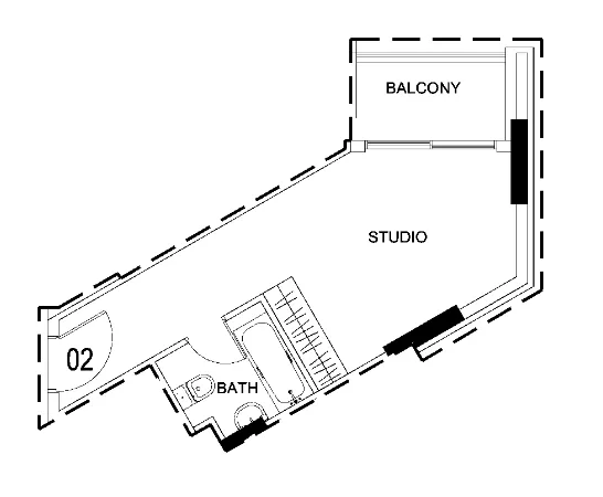 Damac Hills 2 - Hotel Edge by Rotana Studio floor plan, 434 sqft